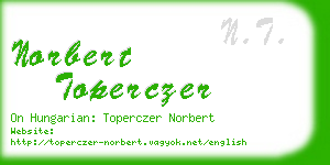 norbert toperczer business card